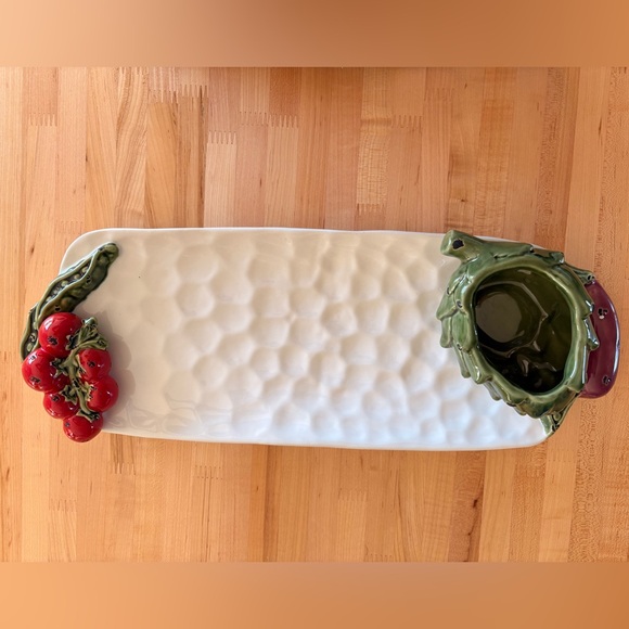 Mud Pie Other - Mud Pie Artichoke and Tomato Ceramic Platter
